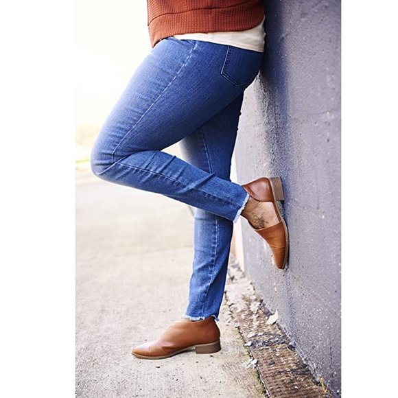 🎁FRAYED HEM DENIM STRETCH JEGGIN - Picture 1 of 4